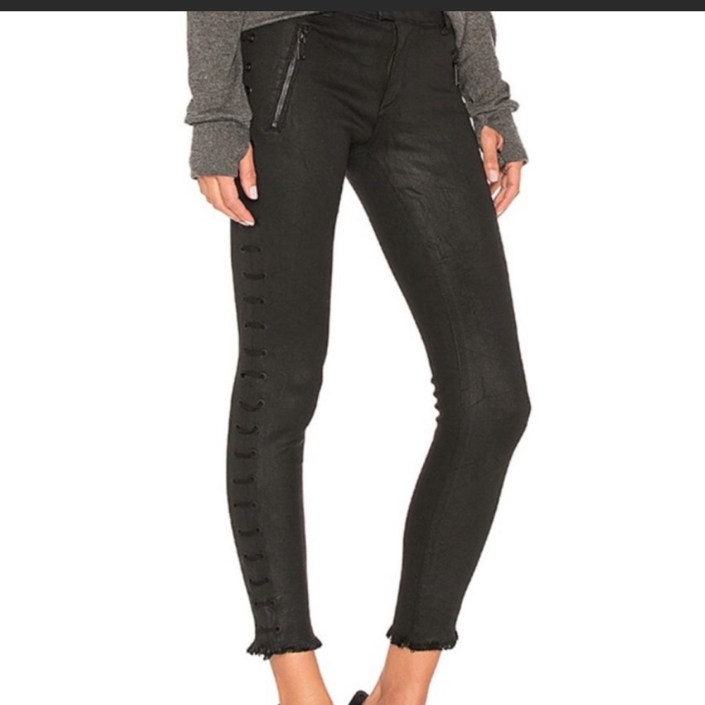 NWOT - DL1961 Black Coated Lace-up Jeans size 26